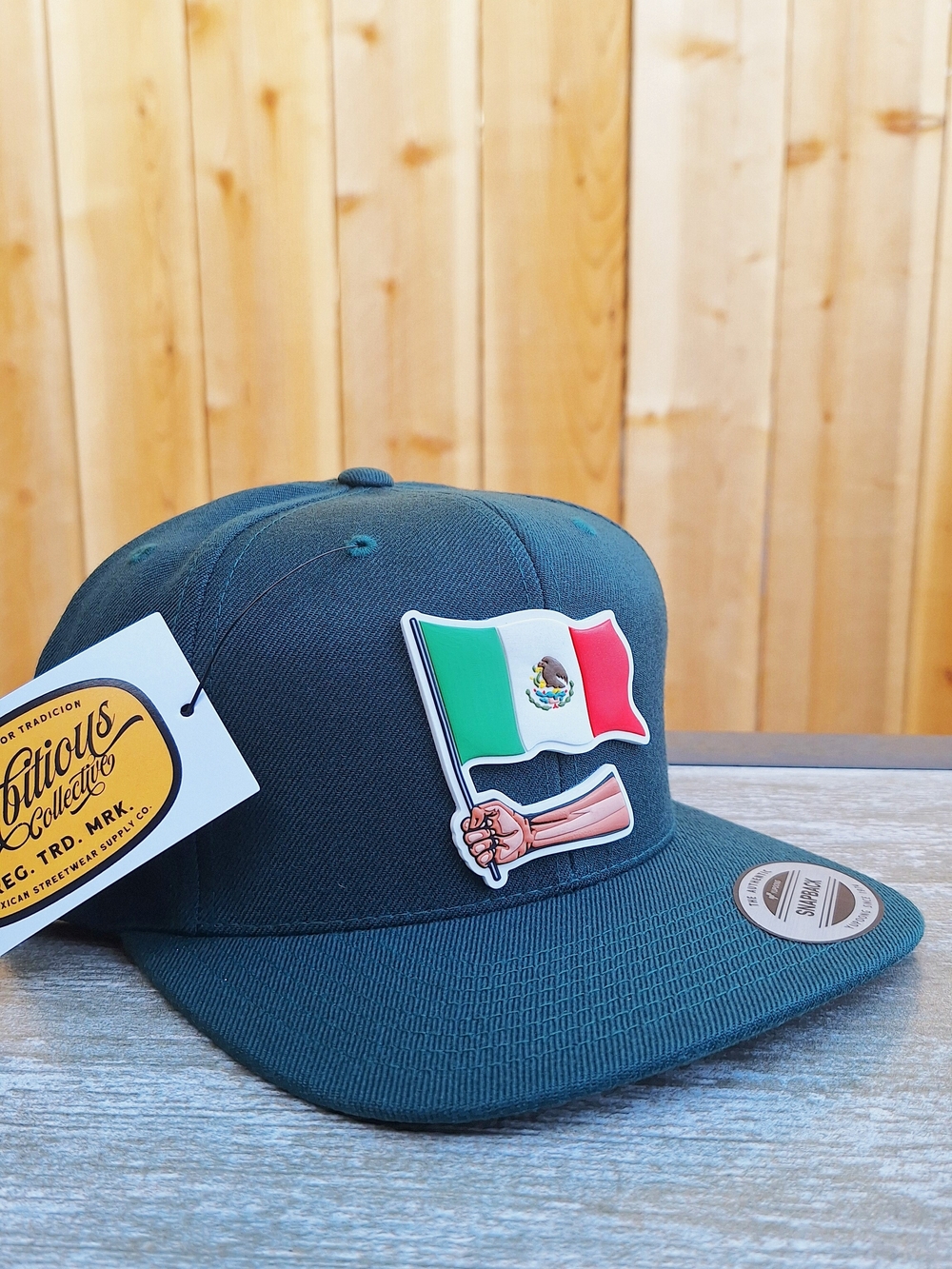 Mexico Snapback Cap with Mexican Flag Patch.